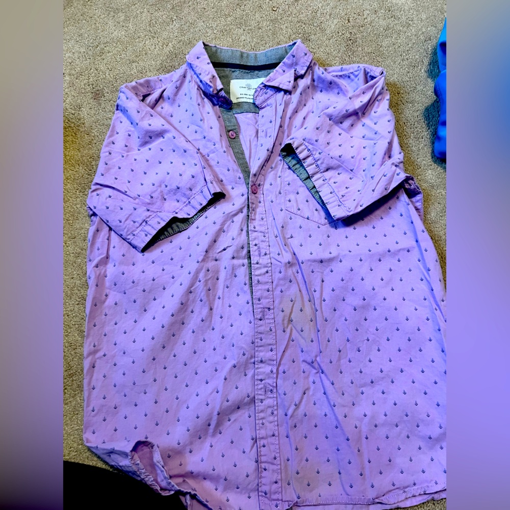 button up purple shirt